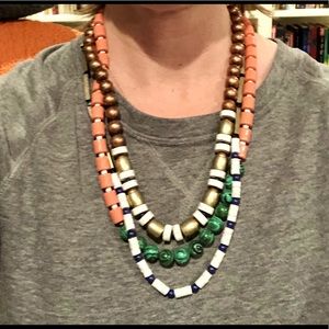 Anthropologie- 3 strand beaded necklace